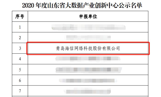 海信智慧城市大數(shù)據(jù)產(chǎn)業(yè)創(chuàng)新中心獲“魯”字號(hào)認(rèn)證